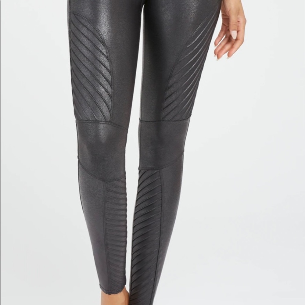 Spanx Faux Leather Moto Leggings